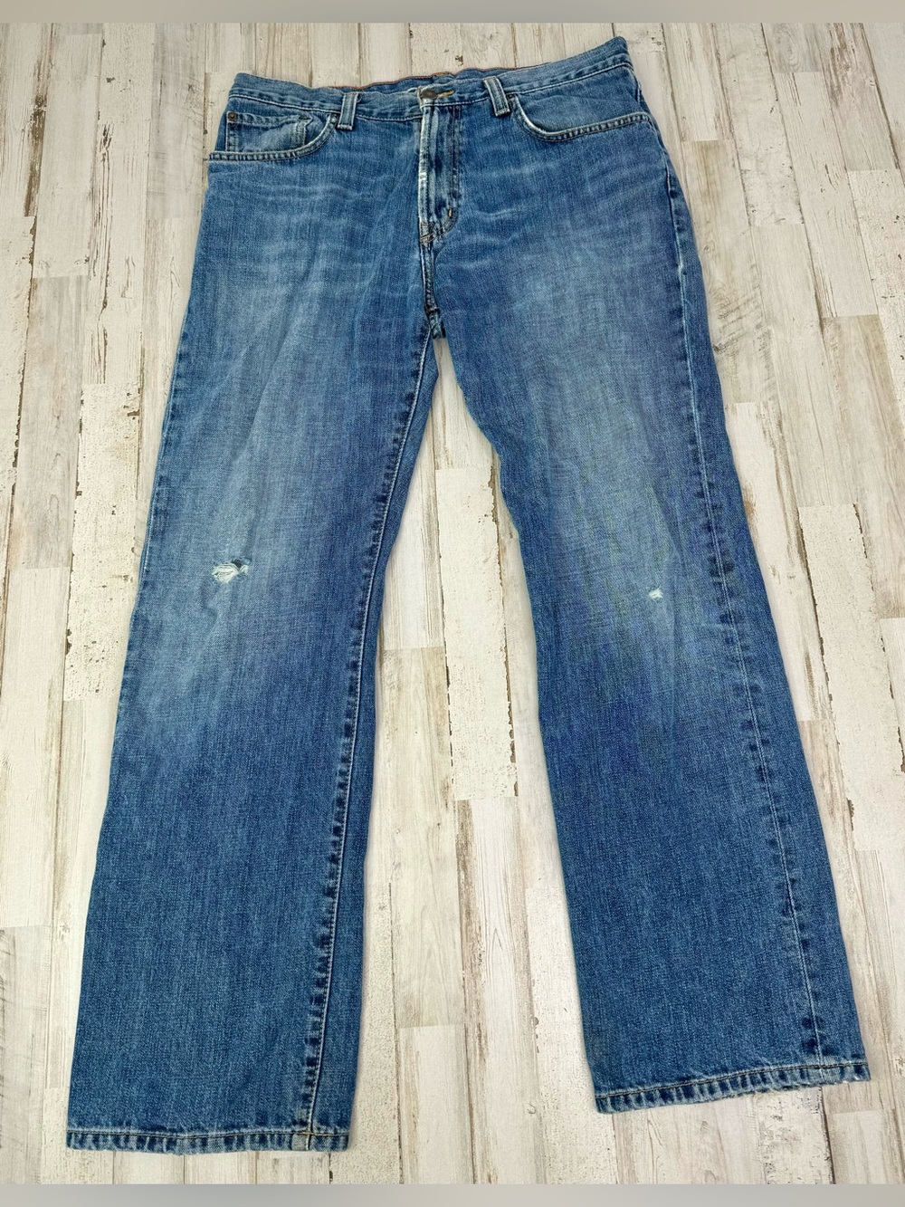 Vintage Eddie Bauer Jeans Mens 35x31 Straight Fit Y2K Medium Wash Blue Denim